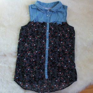 ⚡3 for 25$⚡ Sleeveless chiffon button-down - M